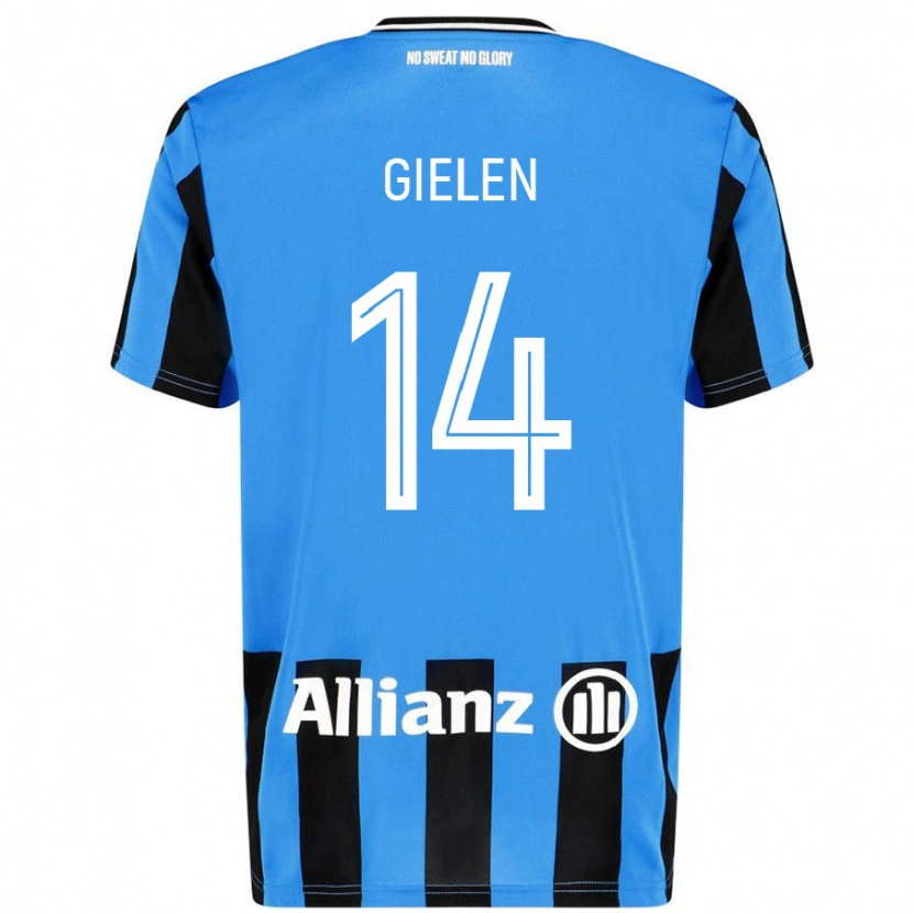 DanxenレディースSterre Gielen#14スカイブルー ブラックホームシャツ2024/25ジャージーユニフォーム