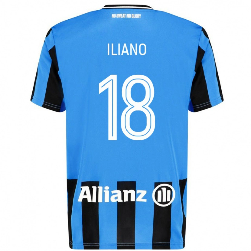 DanxenレディースIsabelle Iliano#18スカイブルー ブラックホームシャツ2024/25ジャージーユニフォーム