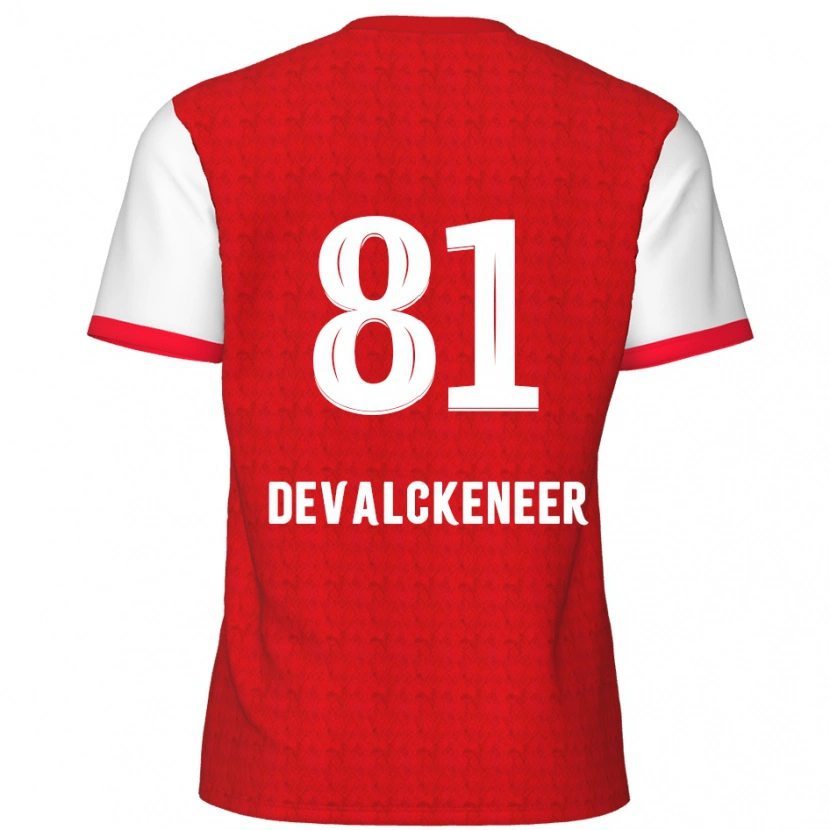 DanxenレディースNiels Devalckeneer#81赤 白ホームシャツ2024/25ジャージーユニフォーム