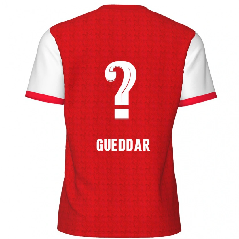DanxenレディースZakaria Gueddar#0赤 白ホームシャツ2024/25ジャージーユニフォーム