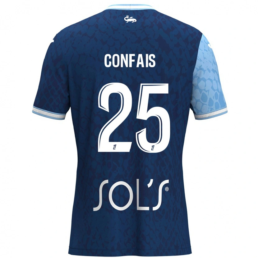 DanxenレディースAloïs Confais#25スカイブルー ダークブルーホームシャツ2024/25ジャージーユニフォーム