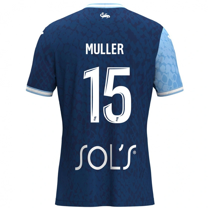 DanxenレディースLaura Muller#15スカイブルー ダークブルーホームシャツ2024/25ジャージーユニフォーム
