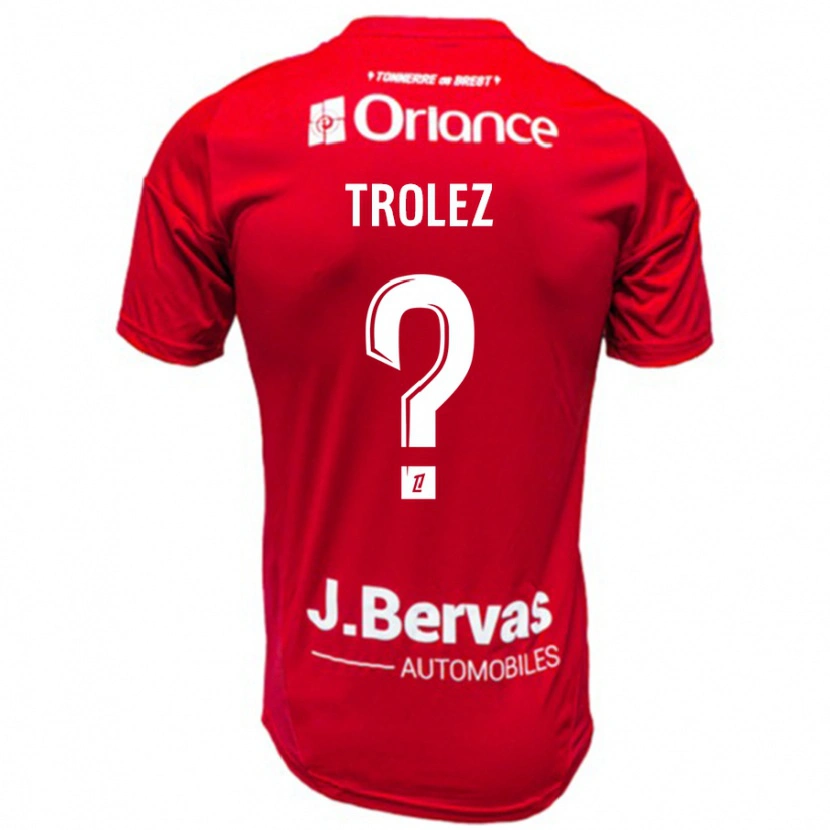 DanxenレディースLoann Trolez#0赤 白ホームシャツ2024/25ジャージーユニフォーム