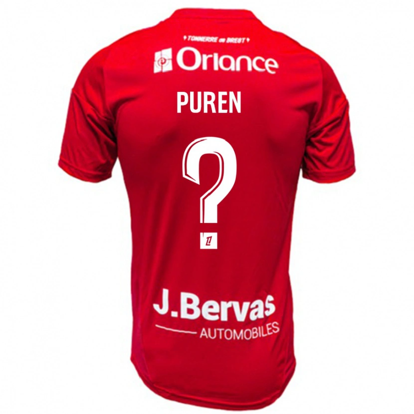 DanxenレディースMatthieu Puren#0赤 白ホームシャツ2024/25ジャージーユニフォーム