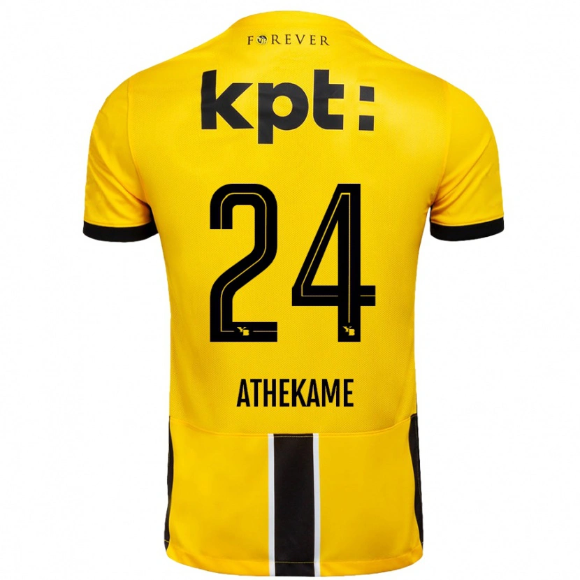 DanxenレディースZachary Athekame#24黄 黒ホームシャツ2024/25ジャージーユニフォーム