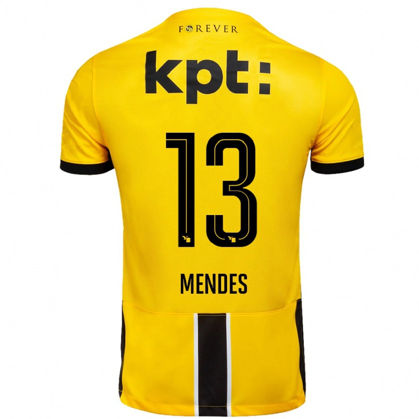DanxenレディースDaniel Mendes#13黄 黒ホームシャツ2024/25ジャージーユニフォーム