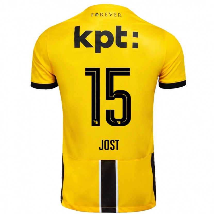 DanxenレディースTristan Jost#15黄 黒ホームシャツ2024/25ジャージーユニフォーム