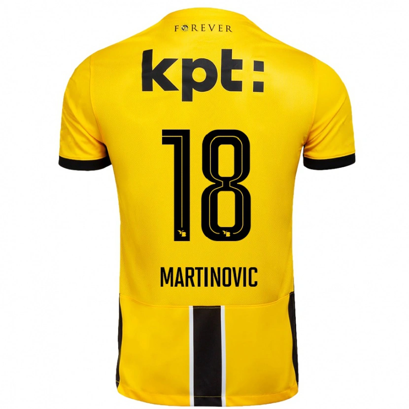DanxenレディースDenis Martinovic#18黄 黒ホームシャツ2024/25ジャージーユニフォーム