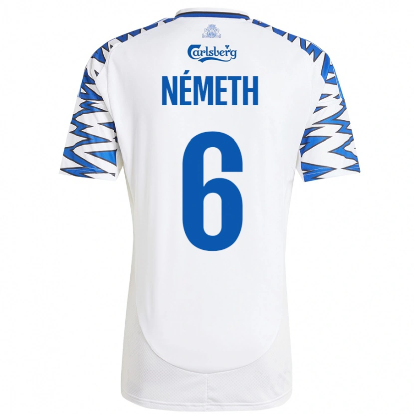 DanxenレディースHunor Németh#6白 空 青ホームシャツ2024/25ジャージーユニフォーム