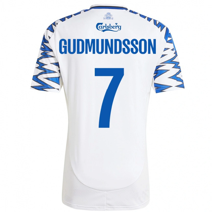 DanxenレディースGaldur Gudmundsson#7白 空 青ホームシャツ2024/25ジャージーユニフォーム