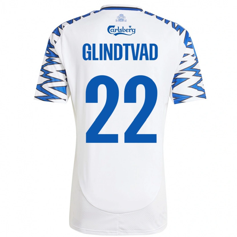 DanxenレディースWilliam Glindtvad#22白 空 青ホームシャツ2024/25ジャージーユニフォーム