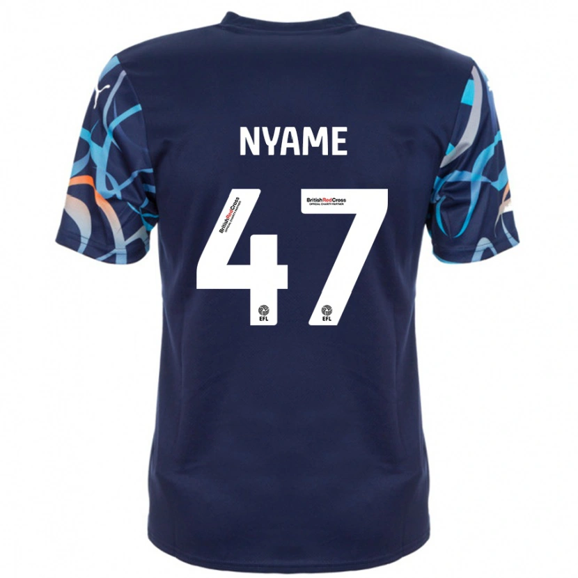 DanxenレディースJosh Nyame#47ネイビーブルーアウェイシャツ2024/25ジャージーユニフォーム