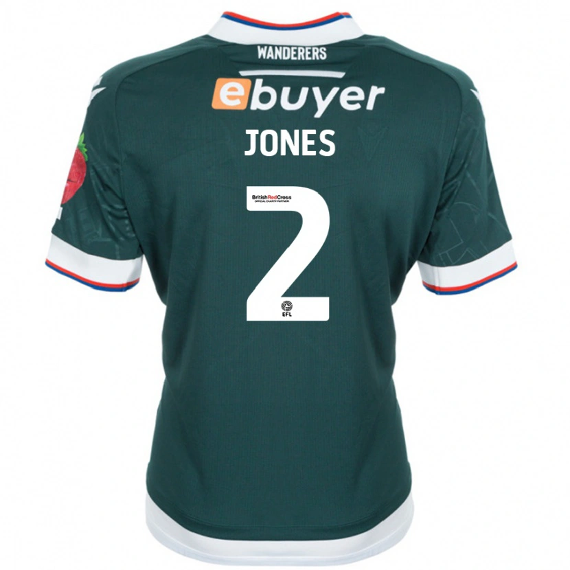 DanxenレディースGethin Jones#2ダークグリーンアウェイシャツ2024/25ジャージーユニフォーム