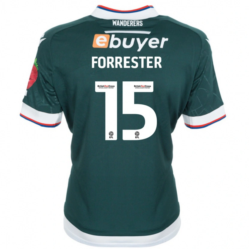 Danxenレディースウィル・フォレスター#15ダークグリーンアウェイシャツ2024/25ジャージーユニフォーム