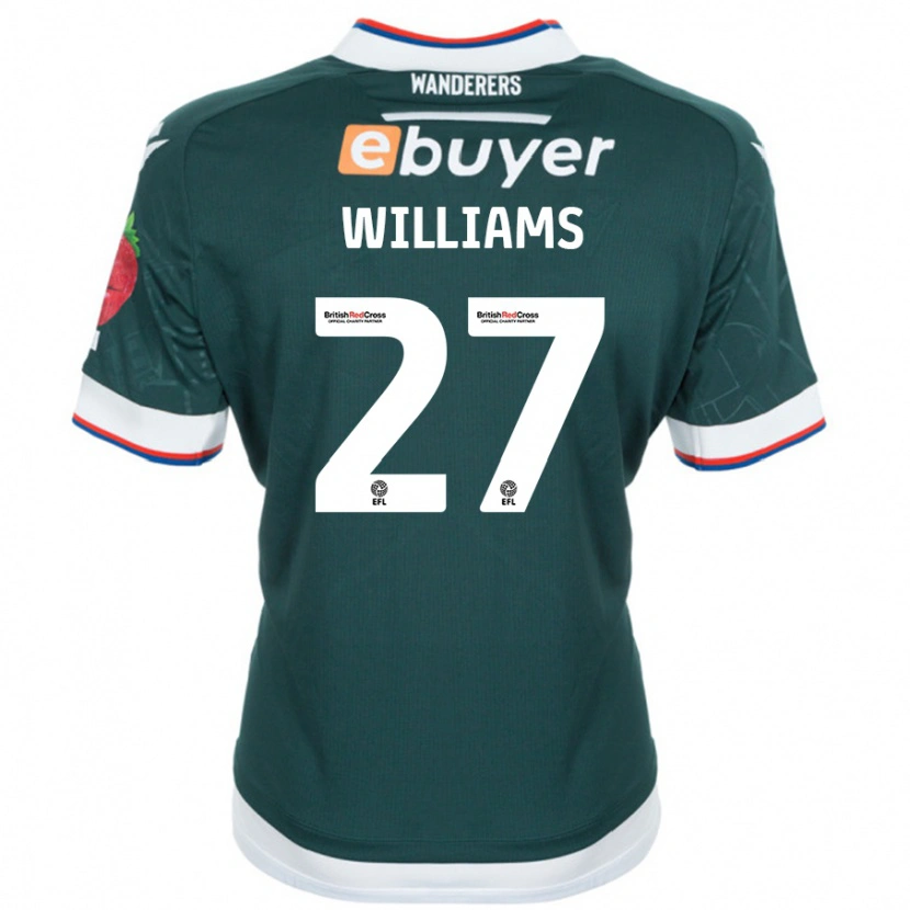 Danxenレディースランデル・ウィリアムズ#27ダークグリーンアウェイシャツ2024/25ジャージーユニフォーム