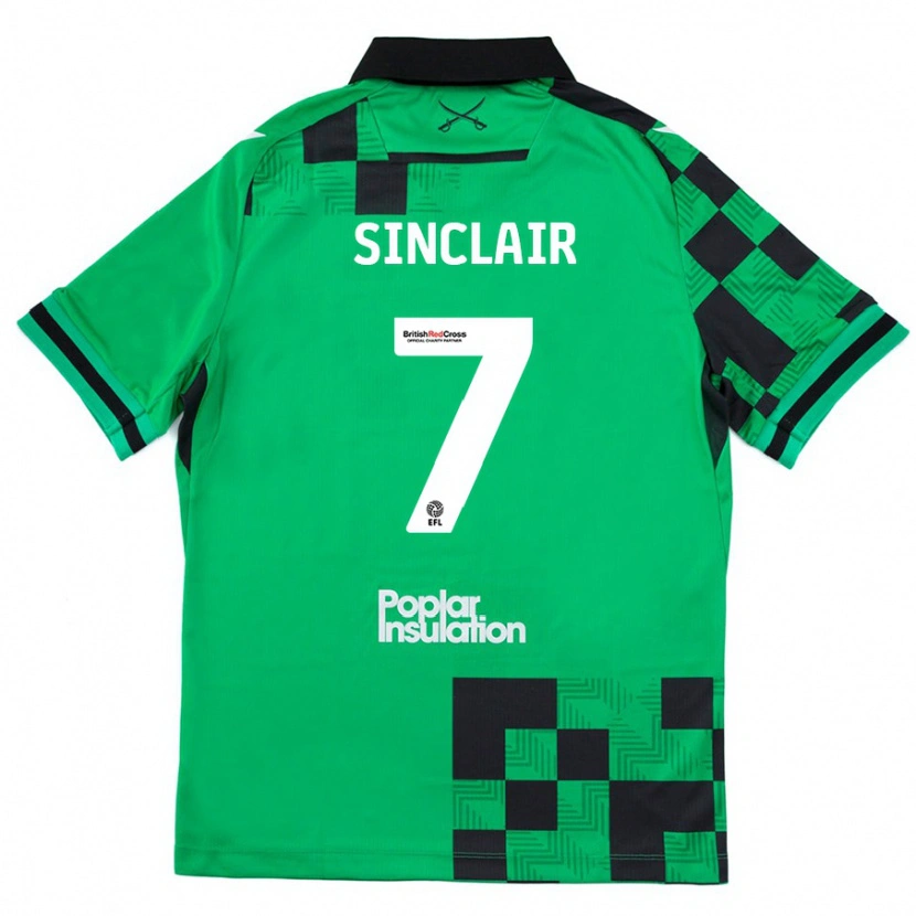 Danxenレディーススコット・シンクレア#7グリーンブラックアウェイシャツ2024/25ジャージーユニフォーム