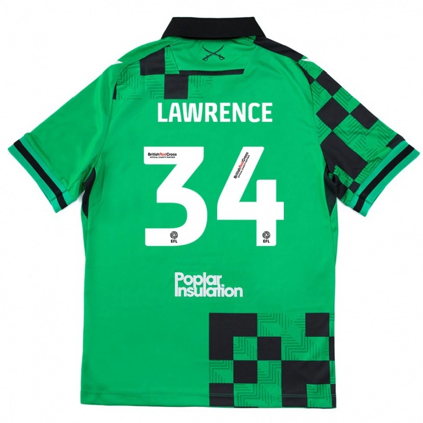 Danxenレディースジェリー・ローレンス#34グリーンブラックアウェイシャツ2024/25ジャージーユニフォーム