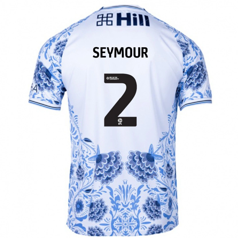 DanxenレディースMayzee Seymour#2ホワイト ブルーアウェイシャツ2024/25ジャージーユニフォーム