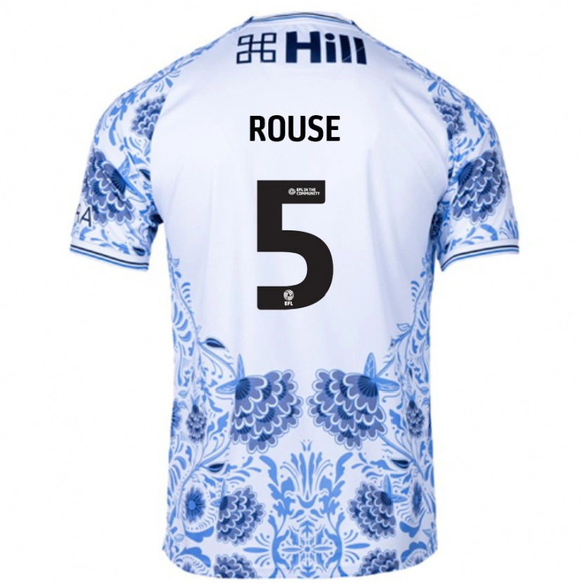 DanxenレディースLauren Rouse#5ホワイト ブルーアウェイシャツ2024/25ジャージーユニフォーム