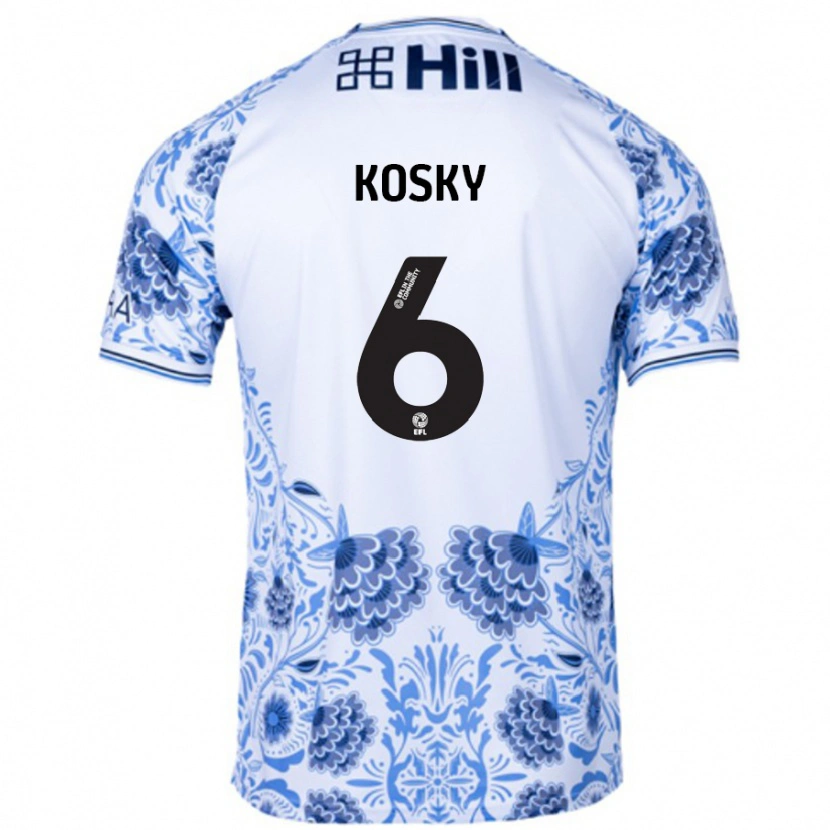 DanxenレディースRachel Kosky#6ホワイト ブルーアウェイシャツ2024/25ジャージーユニフォーム