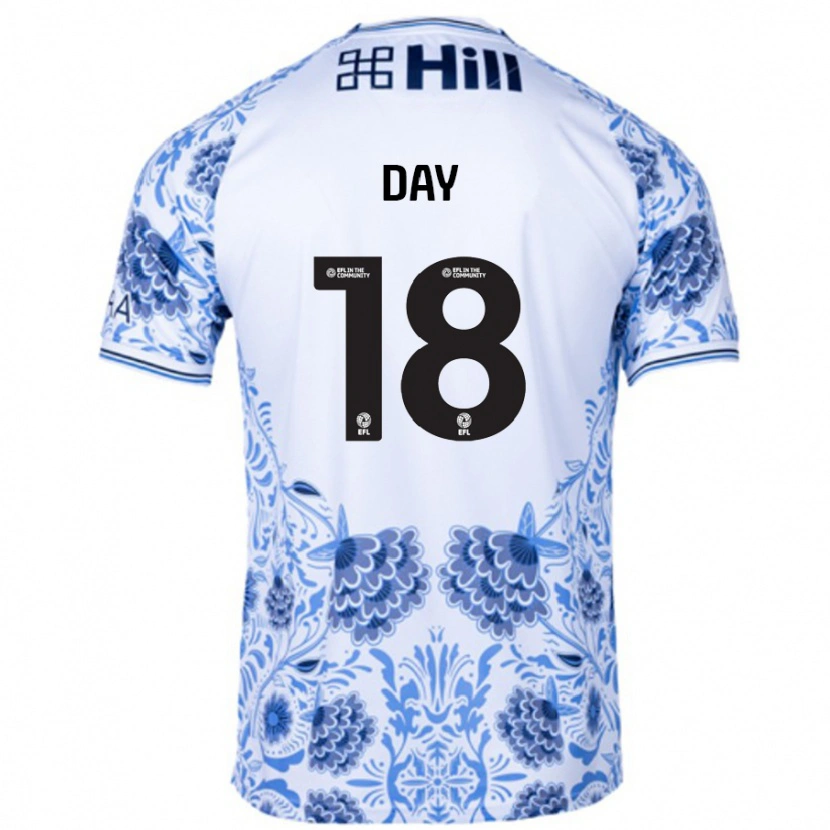 DanxenレディースNiamh Day#18ホワイト ブルーアウェイシャツ2024/25ジャージーユニフォーム