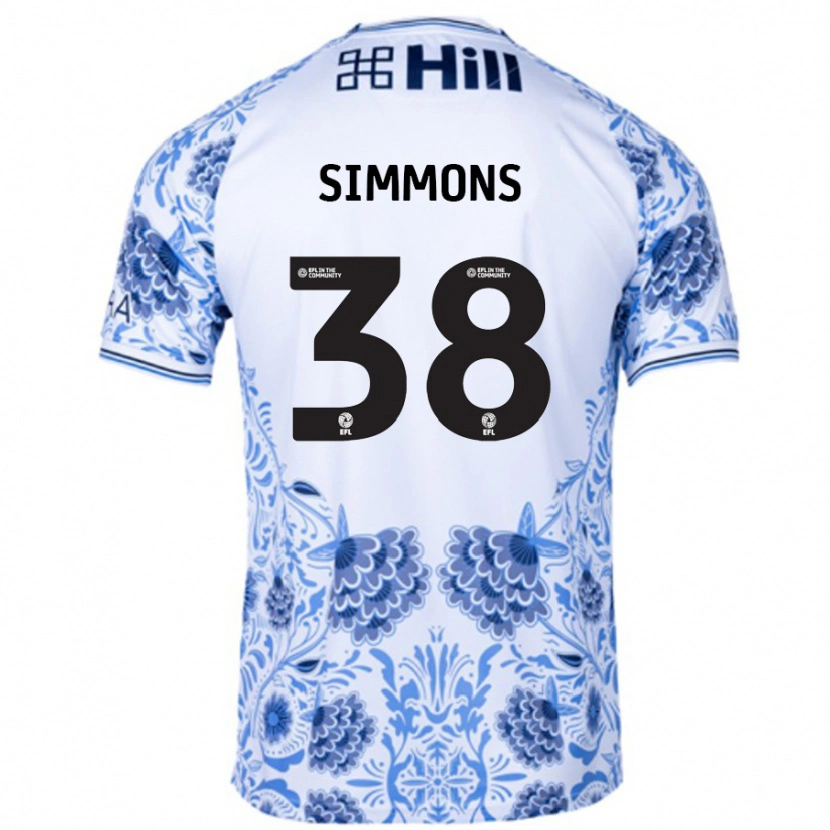 DanxenレディースBella Simmons#38ホワイト ブルーアウェイシャツ2024/25ジャージーユニフォーム