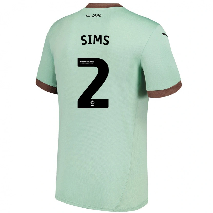 DanxenレディースAmy Sims#2淡い緑アウェイシャツ2024/25ジャージーユニフォーム