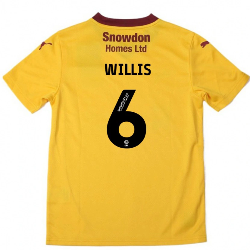 DanxenレディースJordan Willis#6オレンジバーガンディアウェイシャツ2024/25ジャージーユニフォーム