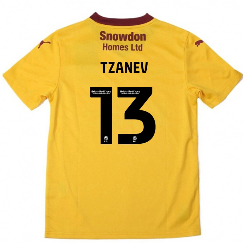 Danxenレディースニック・ツァネフ#13オレンジバーガンディアウェイシャツ2024/25ジャージーユニフォーム