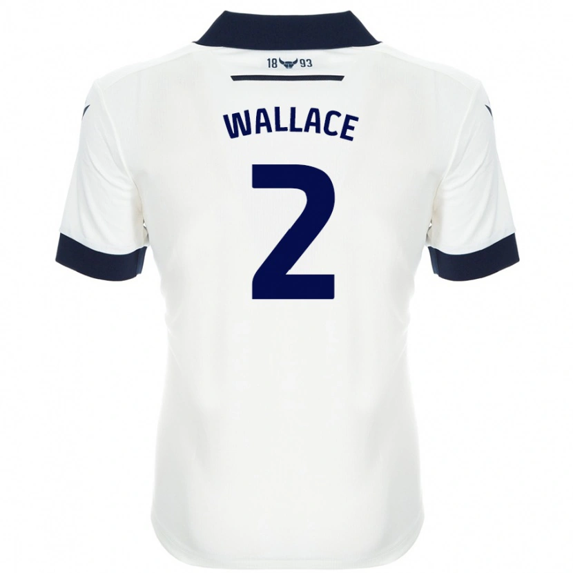 DanxenレディースEmily Wallace#2ホワイト ネイビーブルーアウェイシャツ2024/25ジャージーユニフォーム
