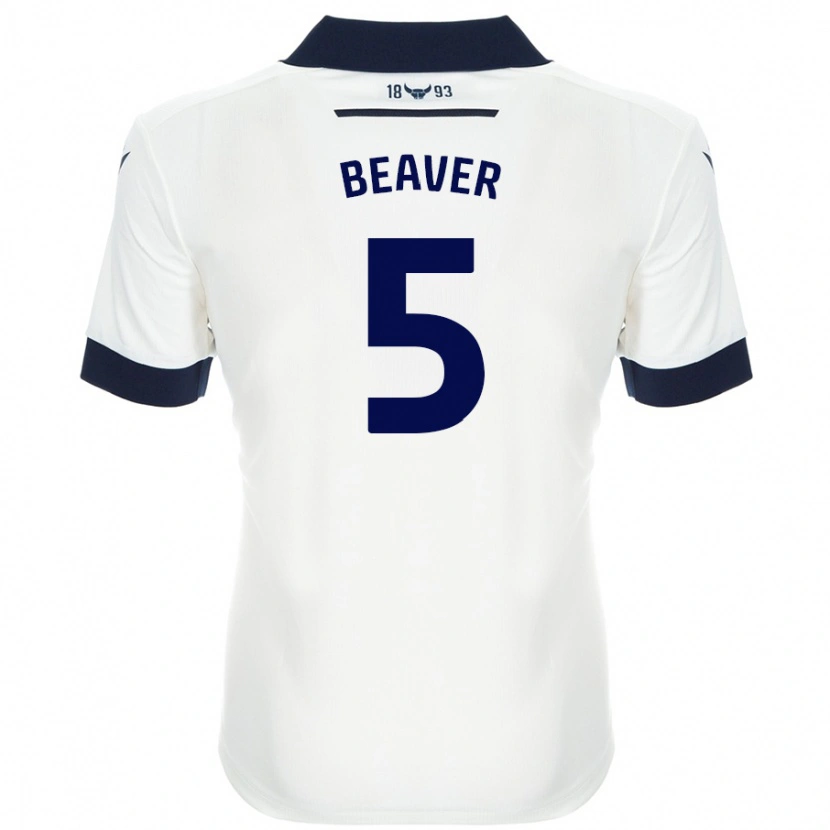 DanxenレディースCatherine Beaver#5ホワイト ネイビーブルーアウェイシャツ2024/25ジャージーユニフォーム
