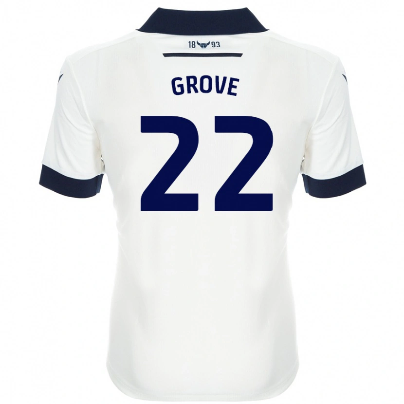 DanxenレディースJade Grove#22ホワイト ネイビーブルーアウェイシャツ2024/25ジャージーユニフォーム
