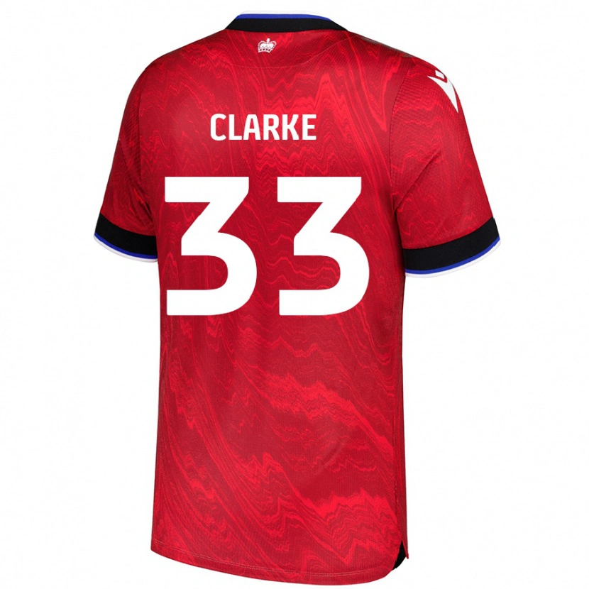 DanxenレディースJohn Clarke#33赤黒アウェイシャツ2024/25ジャージーユニフォーム