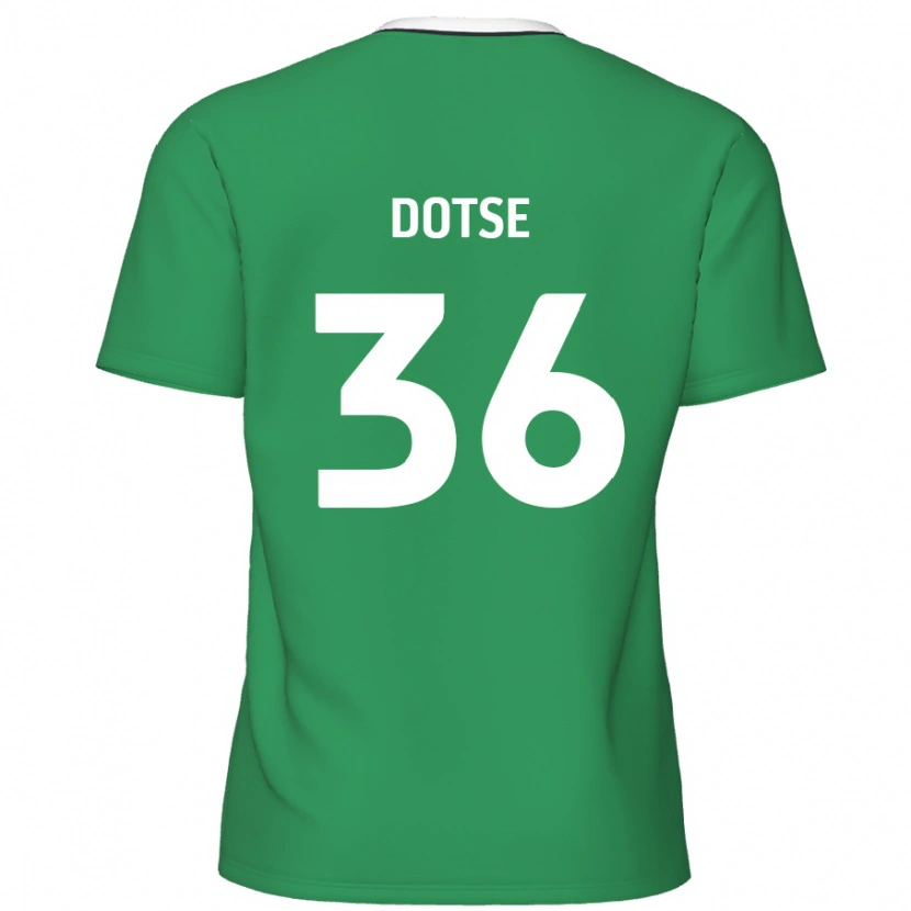 DanxenレディースJahiem Dotse#36緑と白のストライプアウェイシャツ2024/25ジャージーユニフォーム