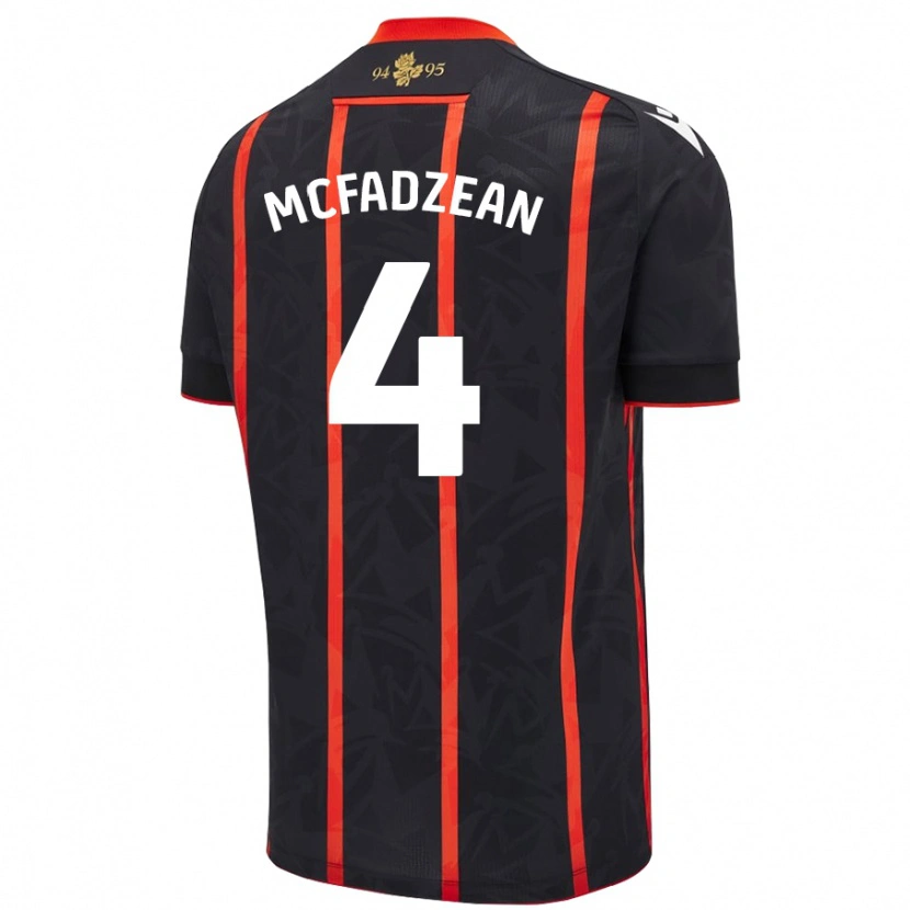 Danxenレディースカイル・マクファズィーン#4黒 赤アウェイシャツ2024/25ジャージーユニフォーム