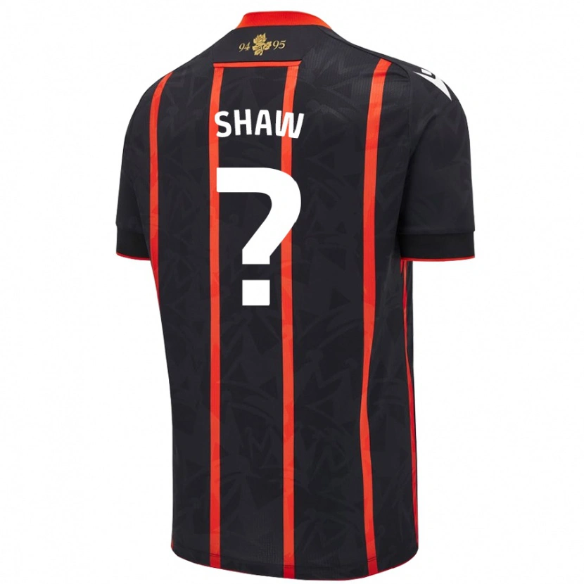 DanxenレディースDaniel Shaw#0黒 赤アウェイシャツ2024/25ジャージーユニフォーム