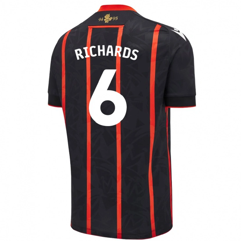 DanxenレディースJade Richards#6黒 赤アウェイシャツ2024/25ジャージーユニフォーム