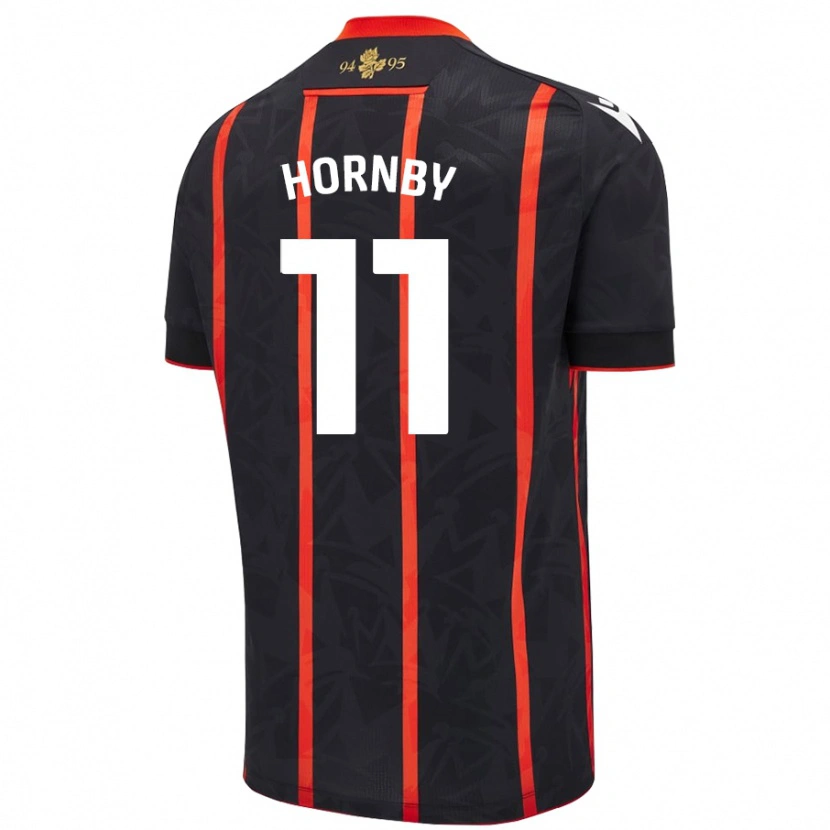 DanxenレディースMegan Hornby#11黒 赤アウェイシャツ2024/25ジャージーユニフォーム