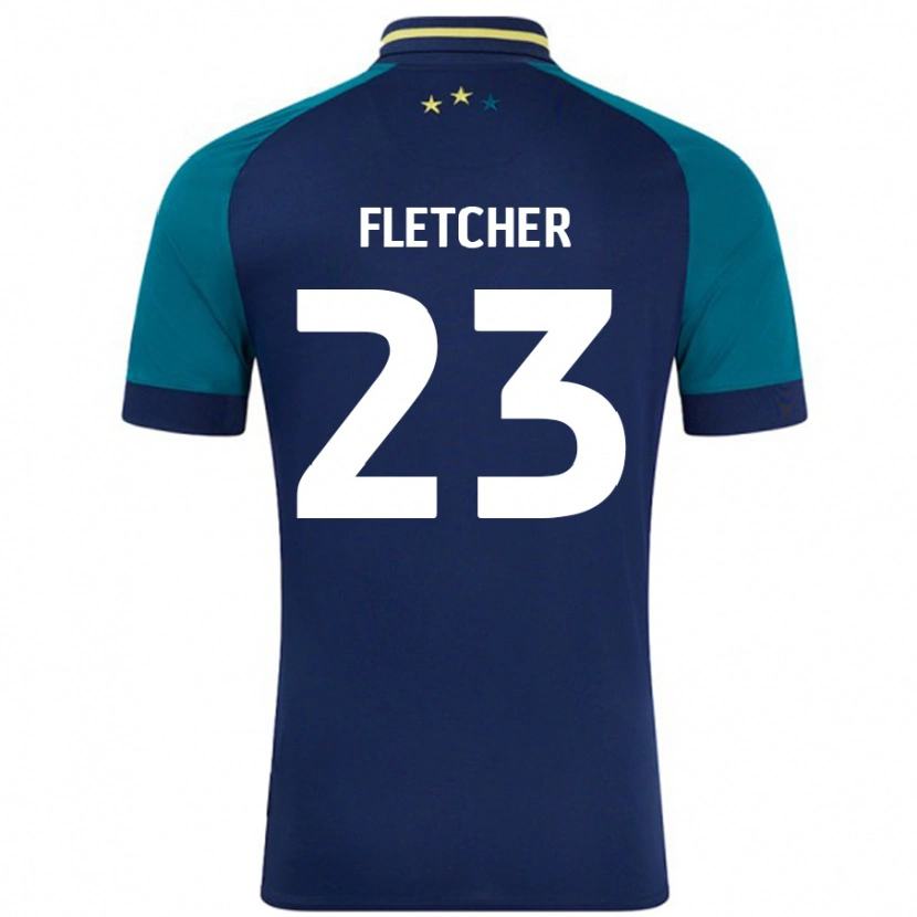 Danxenレディースセレナ・フレッチャー#23ネイビー ダークグリーンアウェイシャツ2024/25ジャージーユニフォーム