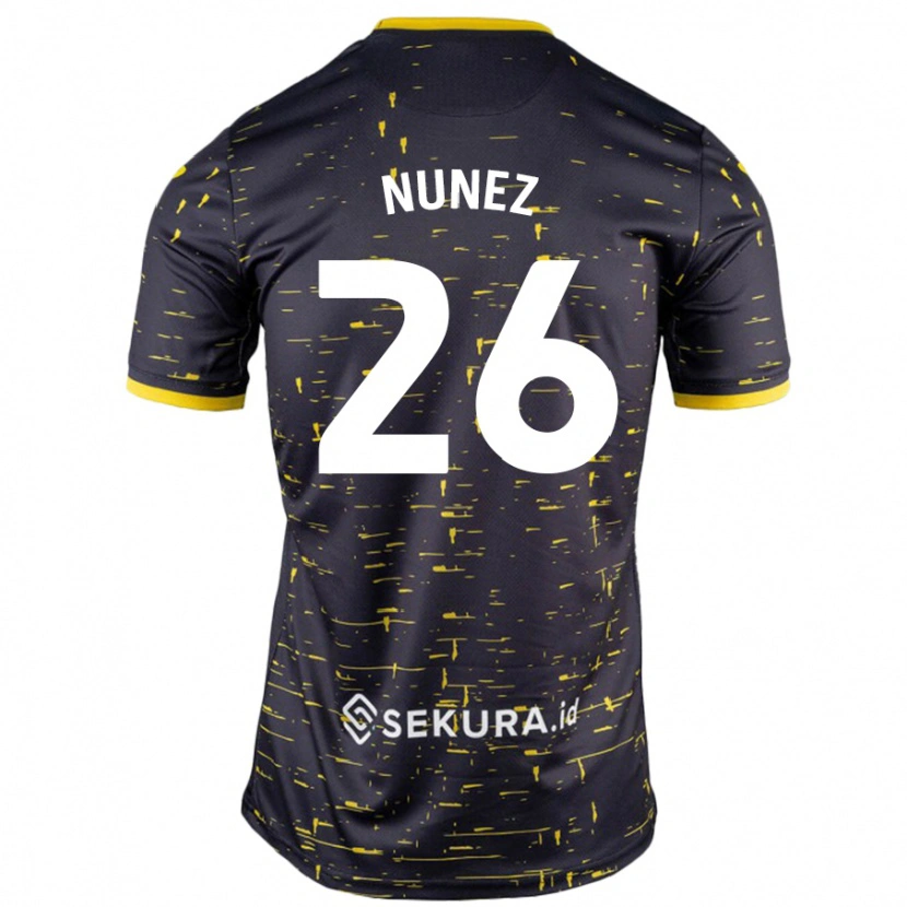 Danxenレディースマルセリーノ・ヌニェス#26黒 黄アウェイシャツ2024/25ジャージーユニフォーム