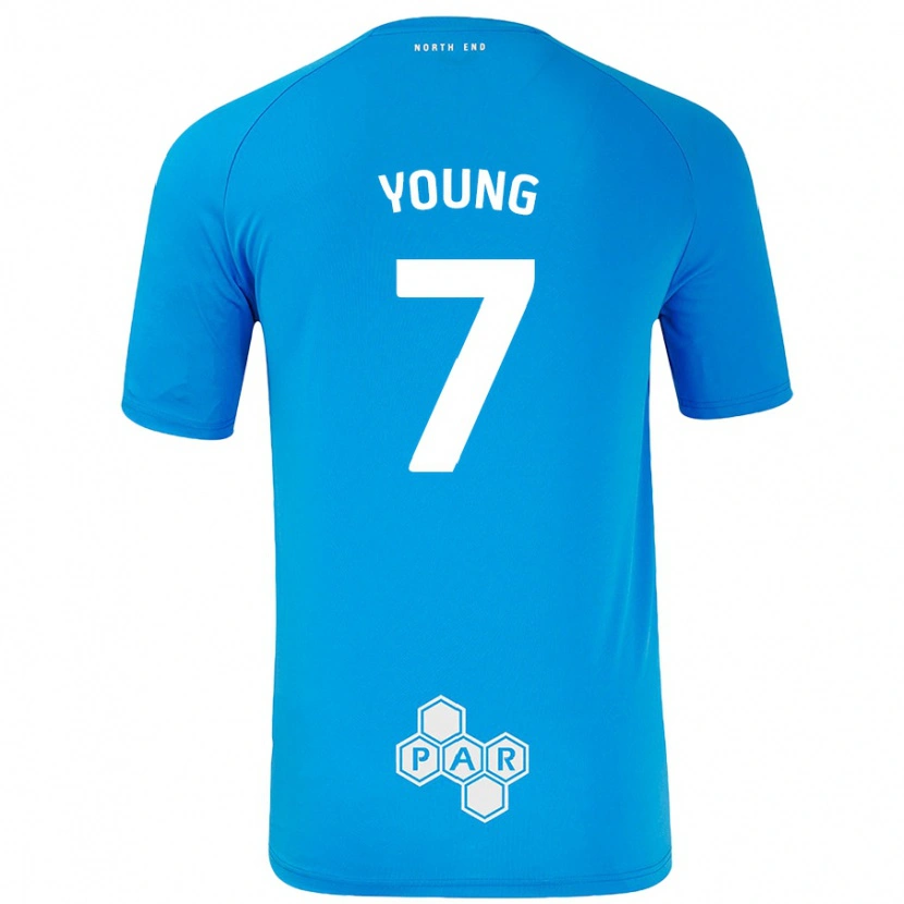 DanxenレディースDanielle Young#7スカイブルーアウェイシャツ2024/25ジャージーユニフォーム