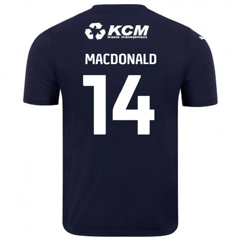 Danxenレディースアレックス・マクドナルド#14ネイビーブルーアウェイシャツ2024/25ジャージーユニフォーム
