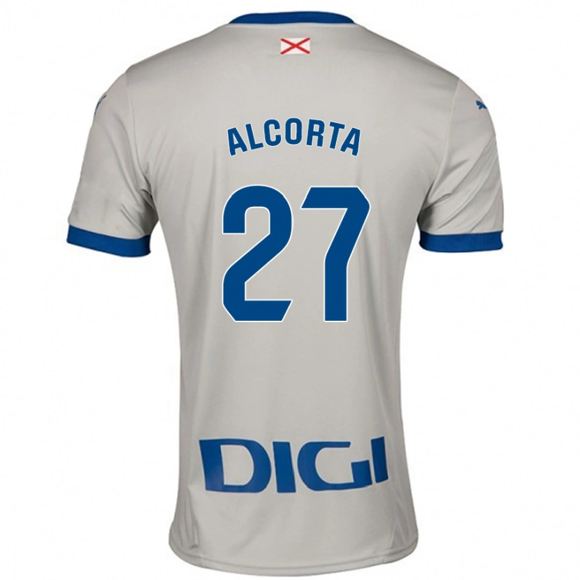 DanxenレディースAlaitz Alcorta#27ライトグレーアウェイシャツ2024/25ジャージーユニフォーム