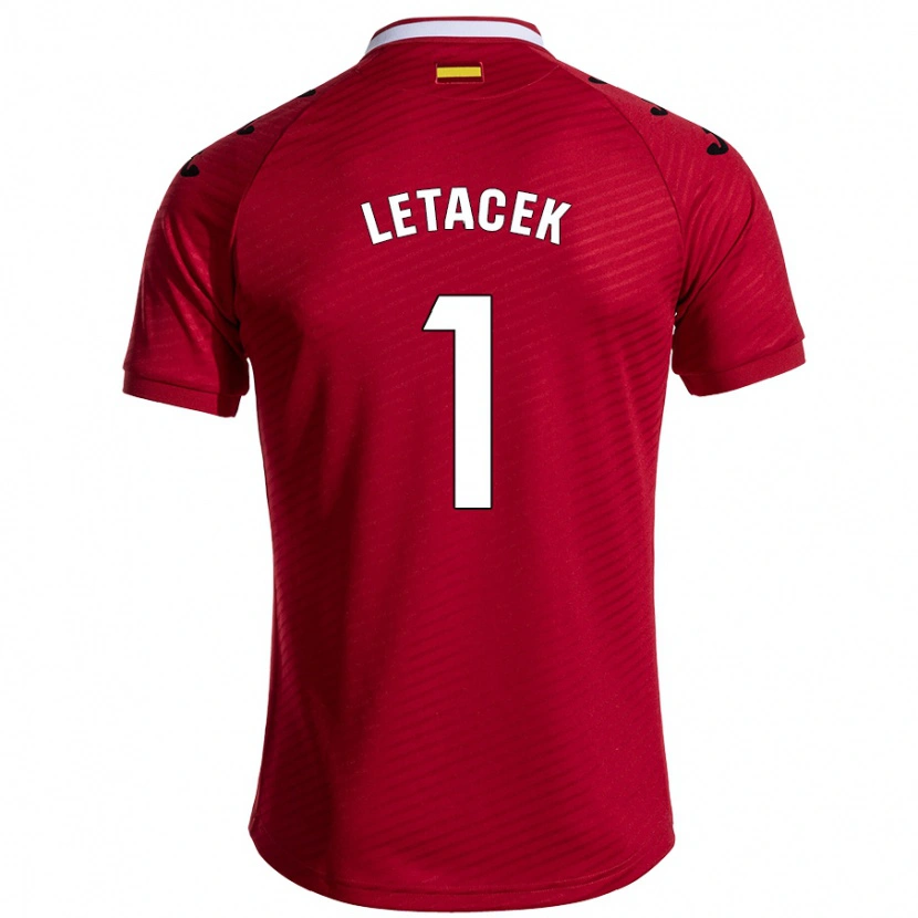 DanxenレディースJiri Letacek#1ダークレッドアウェイシャツ2024/25ジャージーユニフォーム