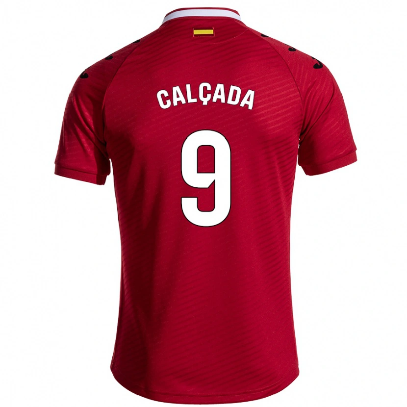 DanxenレディースGonzalo Calçada#9ダークレッドアウェイシャツ2024/25ジャージーユニフォーム