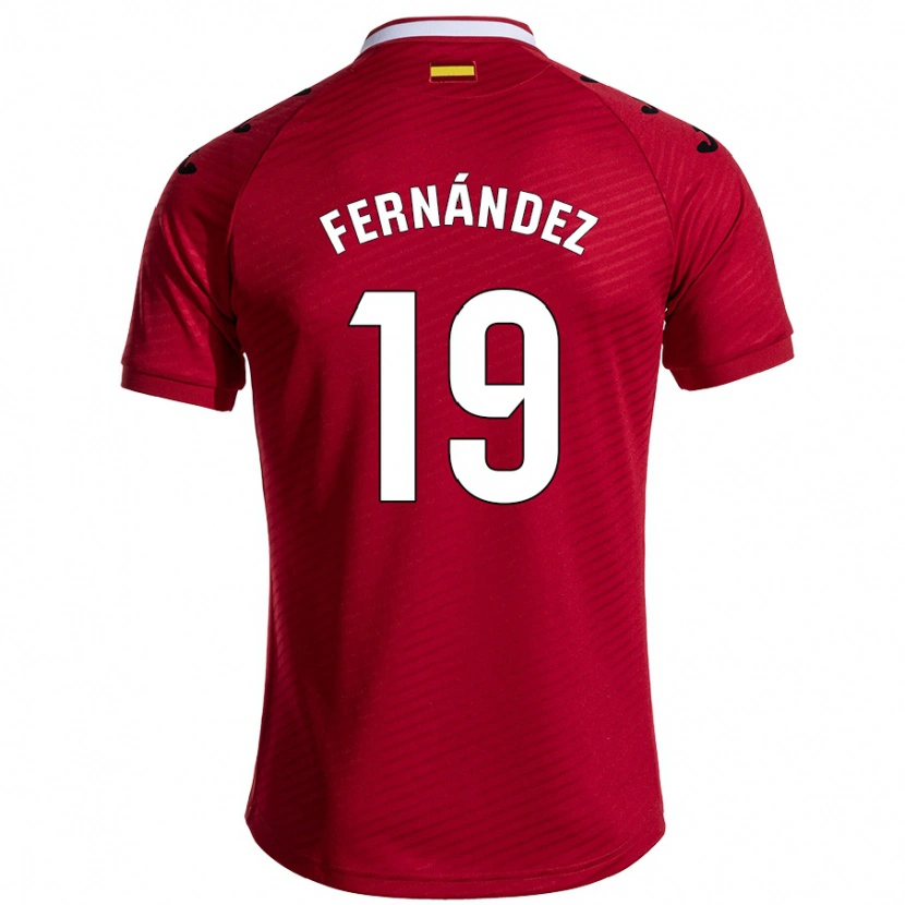 DanxenレディースIsmael Fernández#19ダークレッドアウェイシャツ2024/25ジャージーユニフォーム