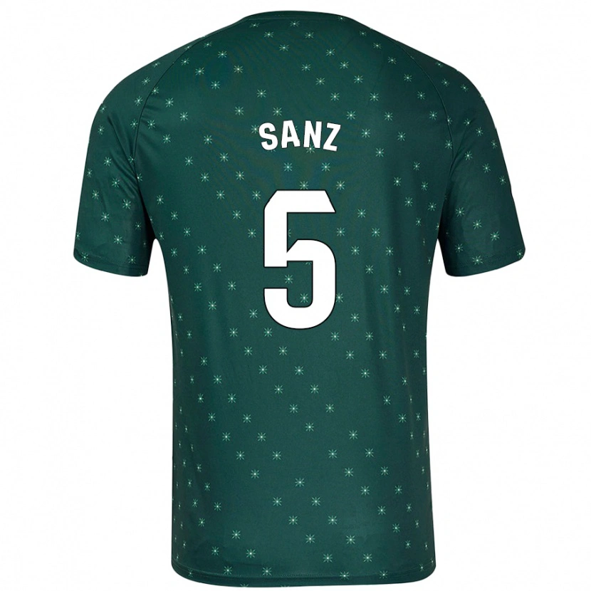 DanxenレディースPaco Sanz#5ダークグリーンアウェイシャツ2024/25ジャージーユニフォーム
