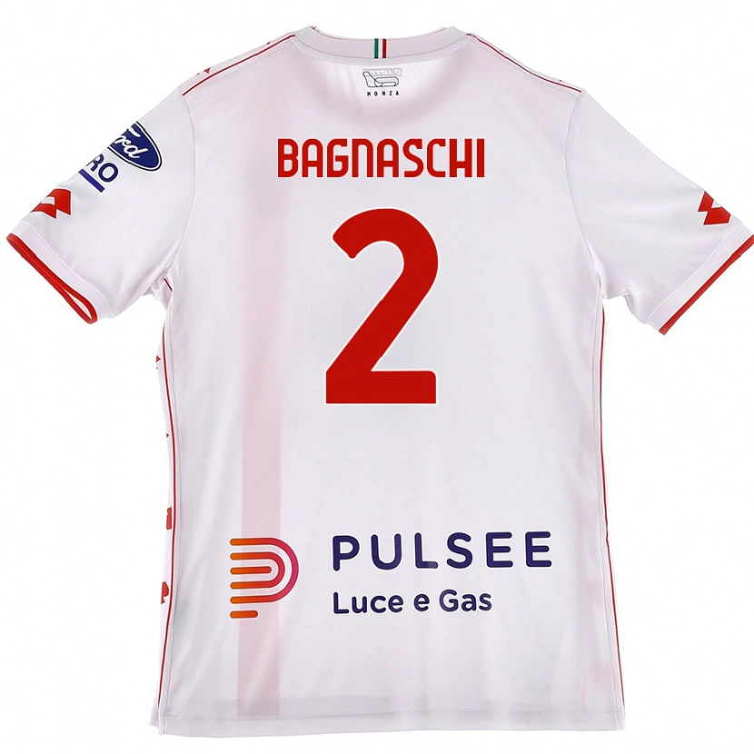 DanxenレディースAlessandro Bagnaschi#2白 赤アウェイシャツ2024/25ジャージーユニフォーム