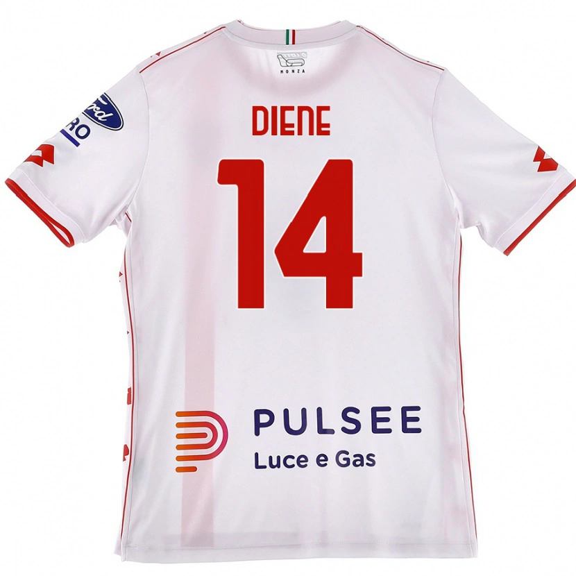 DanxenレディースAbdou Diene#14白 赤アウェイシャツ2024/25ジャージーユニフォーム