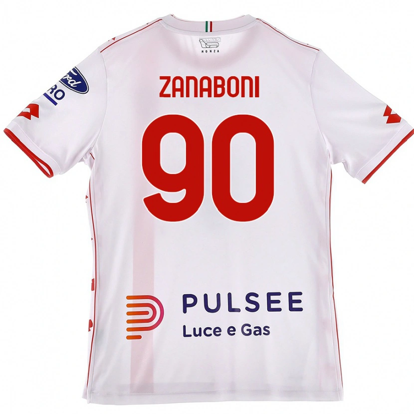 DanxenレディースEmanuele Zanaboni#90白 赤アウェイシャツ2024/25ジャージーユニフォーム
